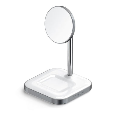 satechi magnetic 2-in-1 wireless charging stand (space grey)
